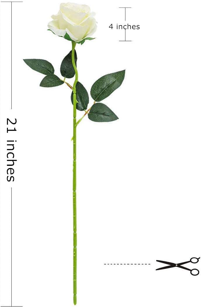 Laelfe 12 PCS Artificial Flowers Roses Silk Flowers Fake Long Stem Artificial Roses for Home Wedding Bathroom Kitchen Decorations - Image 3